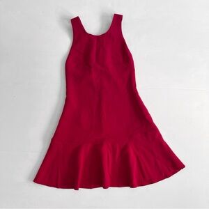 Aritzia Wilfred Hot Pink Ruffle Drop Waist Peplum Dress